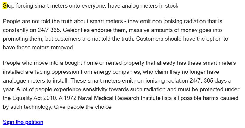 smart meter petition